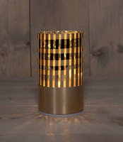 Cylinder glas ruit led 12x9cm goud