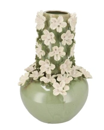 DAISY GREEN VASE TUBE FLOWER 16X16X22CM