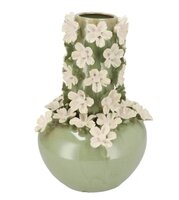 DAISY GREEN VASE TUBE FLOWER 21X21X32CM