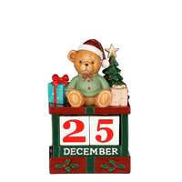 Deco kalender l10.5b7h16.5cm rood