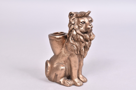 DECO LION BRONZE KANDELAAR 11x6x15cm