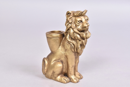 DECO LION GOLD KANDELAAR 11x6x15cm