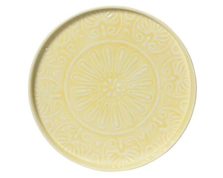 Decobord ijzer d30h3cm zacht geel