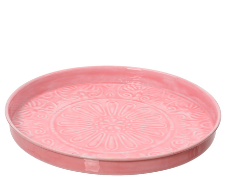 Decobord ijzer d30h3cm zacht roze