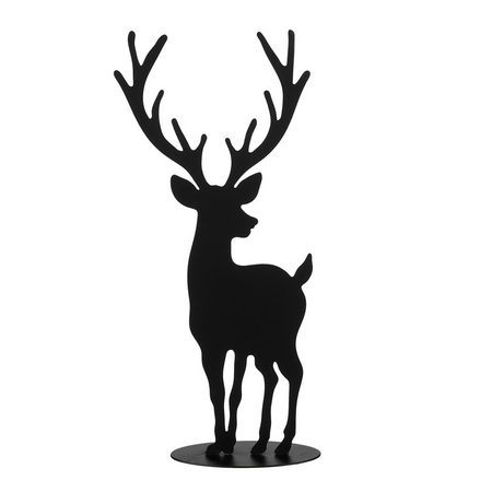 Decoratie hert l19b8h42.5cm zwart
