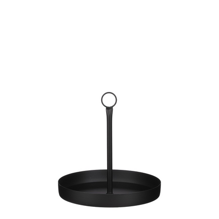 Decoratie tray d25h25cm zwart