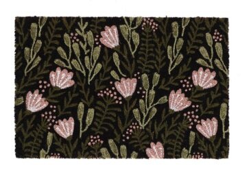 Deurmat kokos floraal m 60x40 zwrt