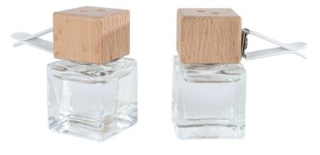 Diffuserset glas/hout 3x3x5cm