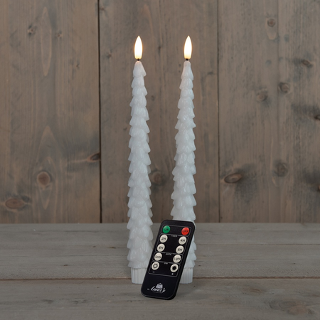 Dinerkaars kerstboom 27cm wit