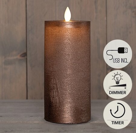 Dinerkaars oplaadbaar 18cm brns 2st