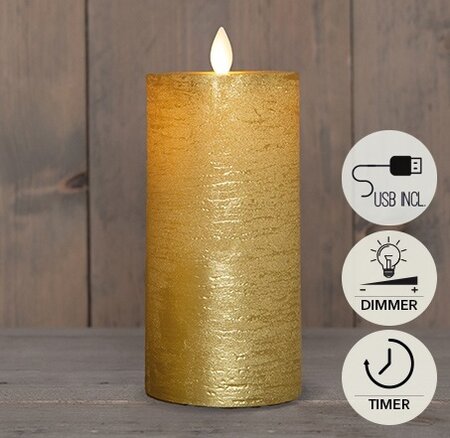 Dinerkaars oplaadbaar 18cm goud 2st