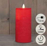 Dinerkaars oplaadbaar 18cm rood 2st