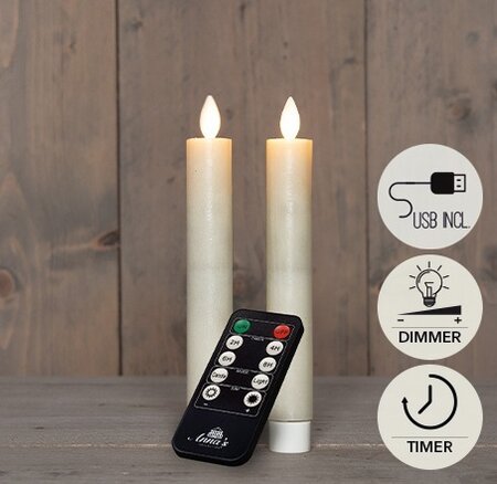 Dinerkaars oplaadbaar 18cm wit 2st