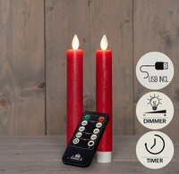 Dinerkaars oplaadbaar 23cm rood 2st