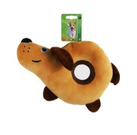 Donut hond pluche+piep 38cm brn
