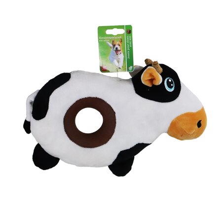 Donut koe pluche+piep 39cm zwrt/wt