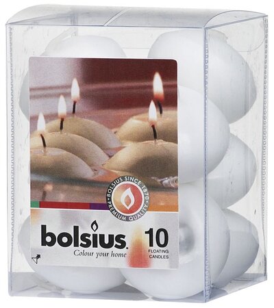 Drijfkaars d4.5cm wit 10st