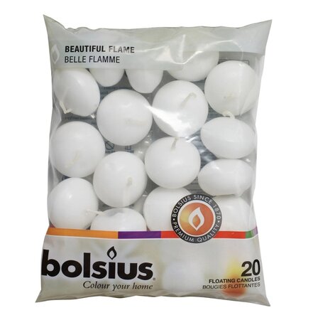 Drijfkaars zak 20st wit