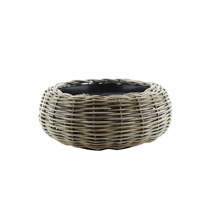 Drypot schaal tina rotan d32h10cm grijs