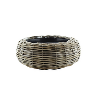 Drypot schaal tina rotan d40h16cm grijs