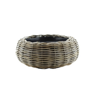 Drypot schaal tina rotan d60h25cm grijs