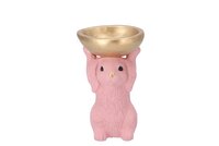 EASTER BUNNY-BOWL PINK 15X13X23CM