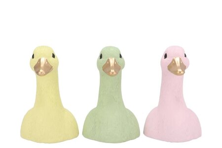 EASTER DUCK HEAD DREAMY PASTEL MIX ASS 13X14X20CM