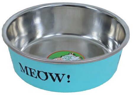 Eetbak kat rvs meouw 11cm mint