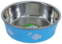 Eetbak kat rvs vis 11cm lichtblauw