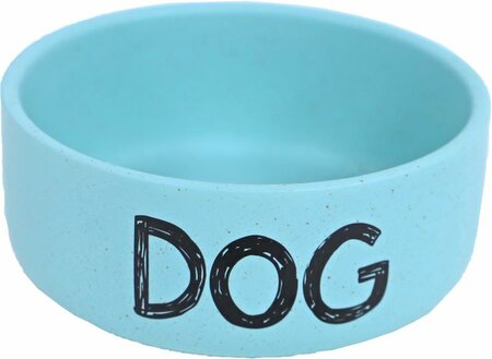 Eetbak steen hond d12cm mat blauw