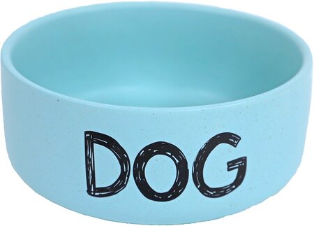 Eetbak steen hond d16cm mat blauw