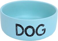 Eetbak steen hond d16cm mat blauw