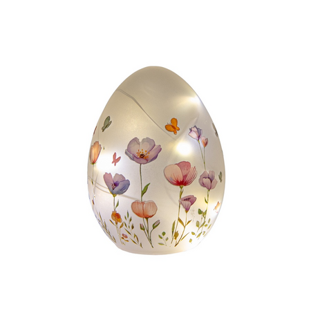 Ei glas met print led 12x8cm