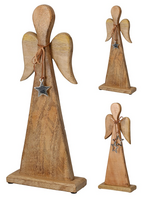 ENGEL 40CM LICHT HOUT 2ASS