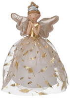 ENGEL MET LED 22X36CM GOUD