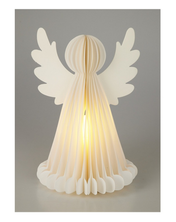 ENGEL PAPIER 28CM LED WIT