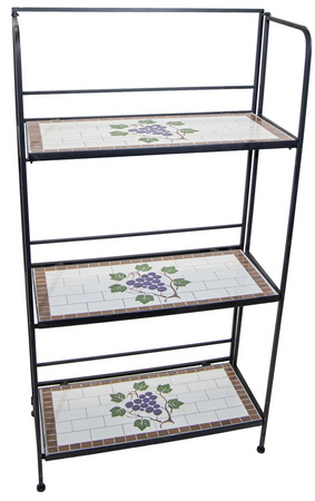 Etagere grapevine l61b31h115cm zwart