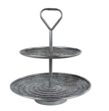 Etagere metaal 38x38x42cm zilver