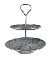 Etagere metaal 38x38x42cm zilver