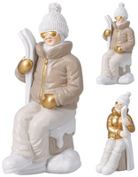 FIGUUR MET SKIS 9X7X15CM 2ASS