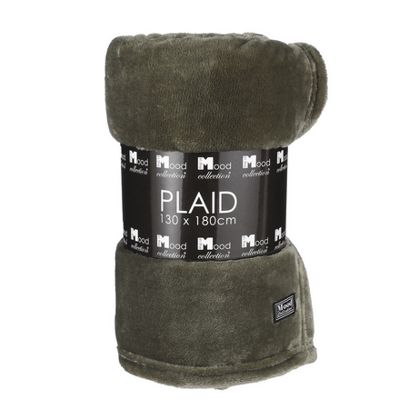 Fleeceplaid famke l180b130cm d.grn