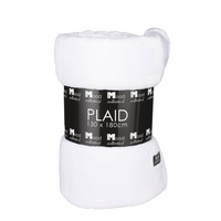 Fleeceplaid famke l180b130cm offwh