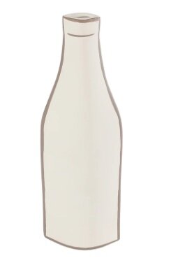 Fles aardew 9x5x26cm creme