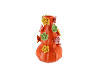 FLOWER ORANGE VASE BUBBELS 14X22CM