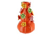 FLOWER ORANGE VASE BUBBELS 17X26CM