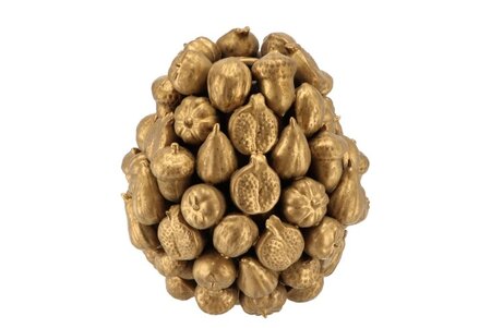 FORREST FRUIT GOLD VASE 20X22CM