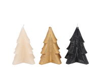 FROSTY BLACK MIX PINE TREE CANDLE 9X12CM per stuk