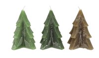 FROSTY GREEN MIX PINE TREE CANDLE 6X8CM per stuk
