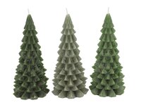FROSTY GREEN MIX X-MAS TREE CANDLE 6X12CM per stuk