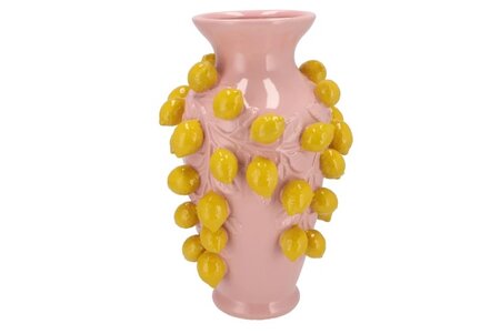 FRUIT LEMON LIGHT PINK VASE 24X38CM